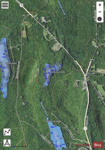 Whittier Pond depth contour Map - i-Boating App - Satellite
