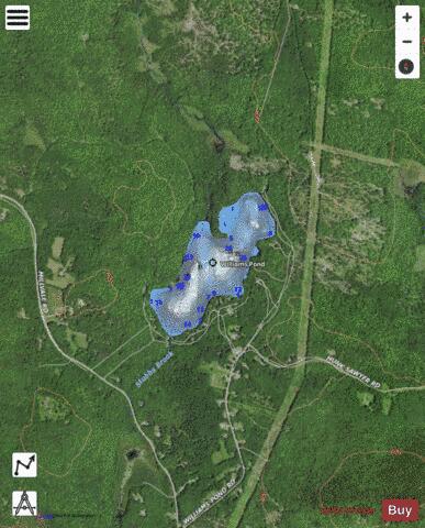 Williams Pond depth contour Map - i-Boating App - Satellite