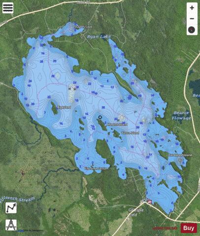 Meddybemps Lake depth contour Map - i-Boating App - Satellite