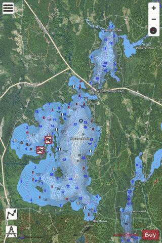 Pocasset Lake depth contour Map - i-Boating App - Satellite