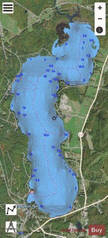 Custer Pond depth contour Map - i-Boating App - Satellite