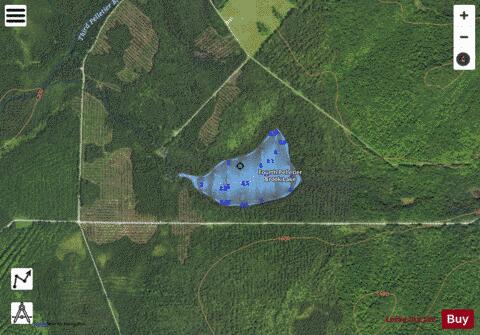 Fourth Pelletier Brook Lake depth contour Map - i-Boating App - Satellite