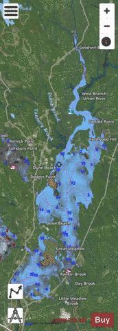 Graham Lake depth contour Map - i-Boating App - Satellite