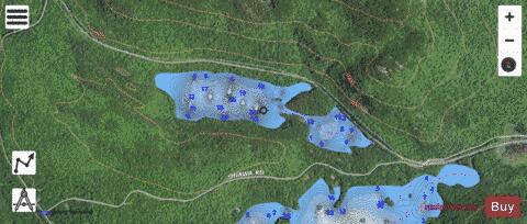 Little Greenwood Pond depth contour Map - i-Boating App - Satellite