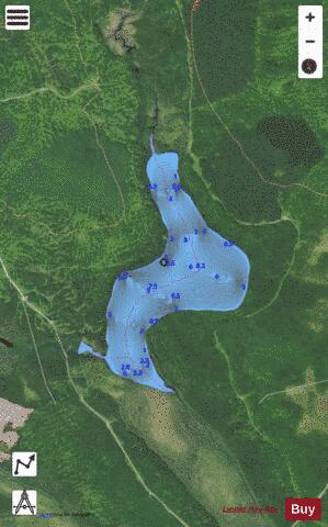 Luther Pond depth contour Map - i-Boating App - Satellite
