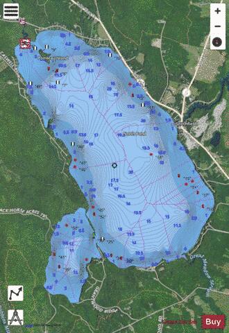 North Pond depth contour Map - i-Boating App - Satellite