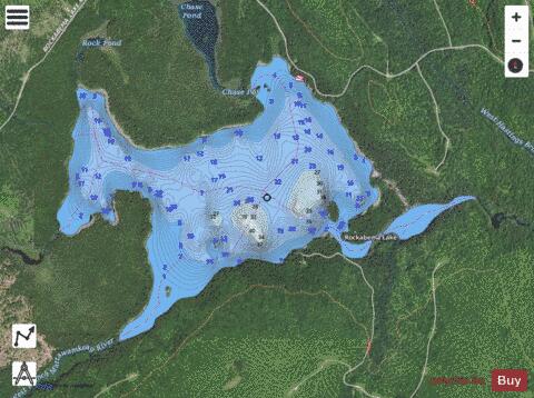 Rockabema Lake depth contour Map - i-Boating App - Satellite