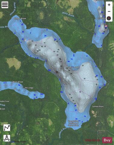 Square Lake depth contour Map - i-Boating App - Satellite