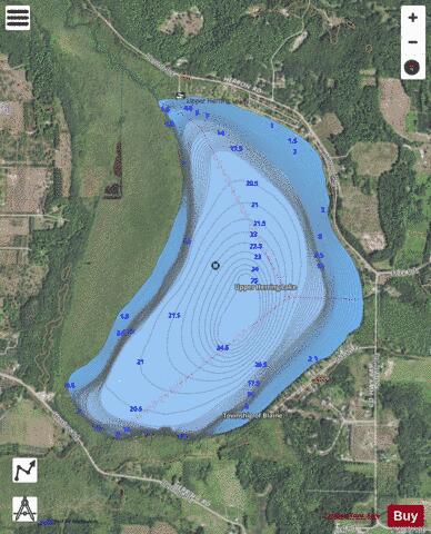 Upper Herring Lake depth contour Map - i-Boating App - Satellite