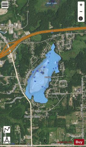 Beadle Lake depth contour Map - i-Boating App - Satellite