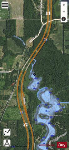 Nottawassepee, Little depth contour Map - i-Boating App - Satellite