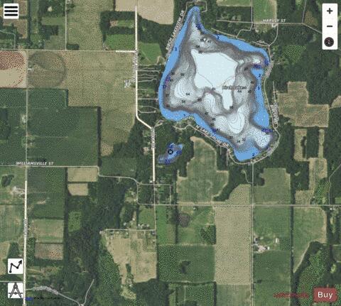 Birch Lake Mill Pond depth contour Map - i-Boating App - Satellite