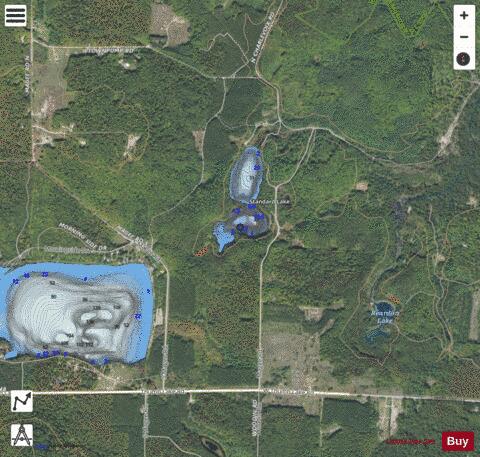 Standard Lake depth contour Map - i-Boating App - Satellite