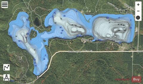 Thumb, Lake depth contour Map - i-Boating App - Satellite