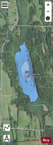 Harwood Lake depth contour Map - i-Boating App - Satellite
