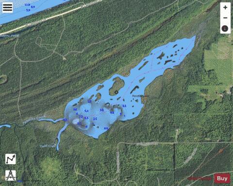 Pendills Lake depth contour Map - i-Boating App - Satellite