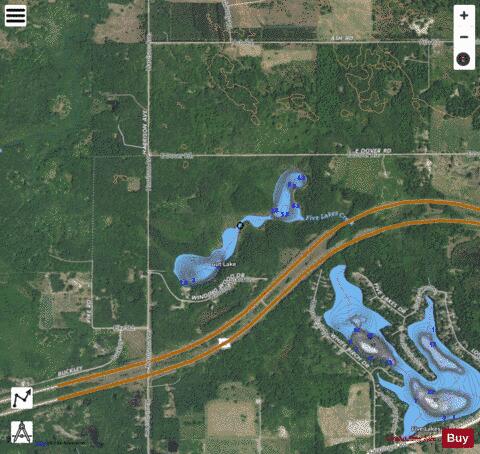 Gut Lake depth contour Map - i-Boating App - Satellite
