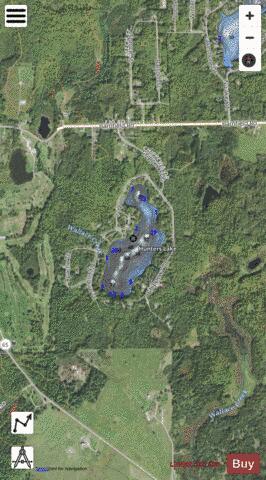 Hunters Lake depth contour Map - i-Boating App - Satellite
