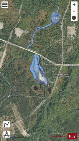 Jones Lake depth contour Map - i-Boating App - Satellite