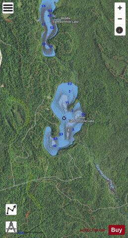 Lower Eighteenmile Lak depth contour Map - i-Boating App - Satellite