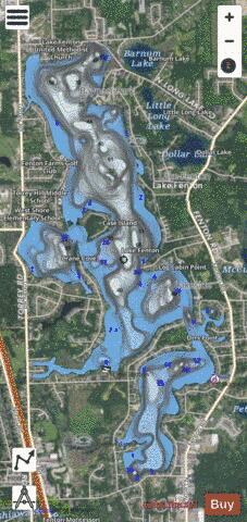 Fenton, Lake depth contour Map - i-Boating App - Satellite