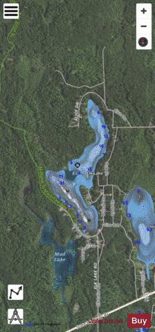 Elk Lake depth contour Map - i-Boating App - Satellite