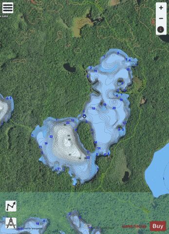 Deer Island Lake depth contour Map - i-Boating App - Satellite
