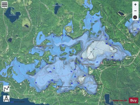 Thousand Island Lake depth contour Map - i-Boating App - Satellite