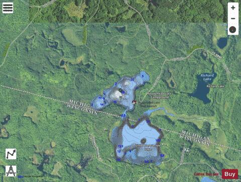 Moosehead Lake depth contour Map - i-Boating App - Satellite