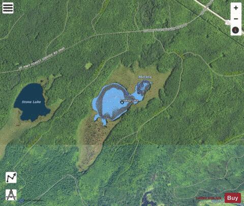 Muskeg Lake depth contour Map - i-Boating App - Satellite