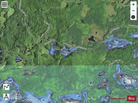 Misty Lake depth contour Map - i-Boating App - Satellite