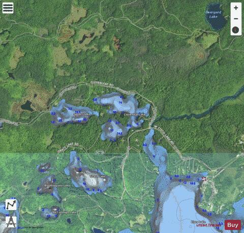 Cloverleaf Lake depth contour Map - i-Boating App - Satellite