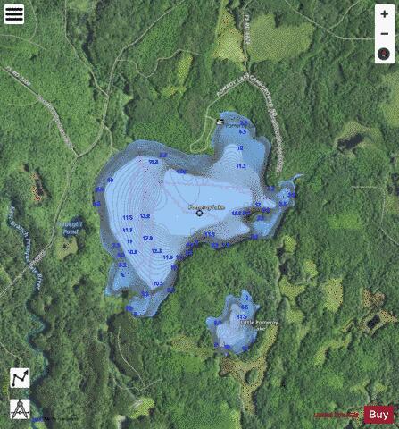 Pomeroy Lake depth contour Map - i-Boating App - Satellite