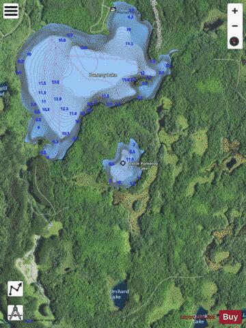 Little Pomeroy Lake depth contour Map - i-Boating App - Satellite