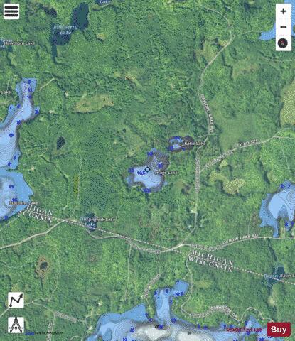 Image Lake depth contour Map - i-Boating App - Satellite