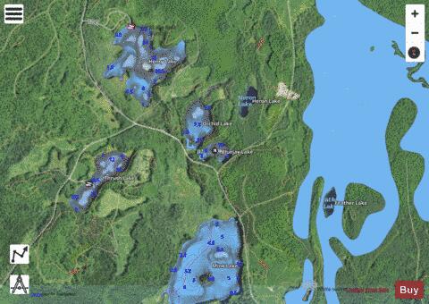 Bluejay Lake depth contour Map - i-Boating App - Satellite