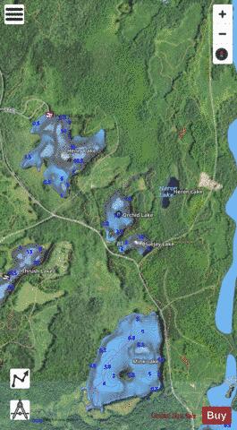 Orchid Lake depth contour Map - i-Boating App - Satellite