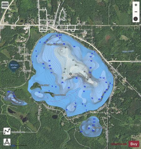 Fife Lake depth contour Map - i-Boating App - Satellite