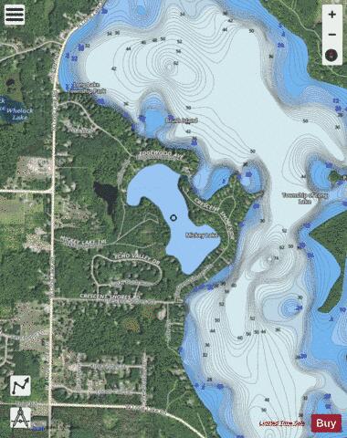Mickey Lake depth contour Map - i-Boating App - Satellite