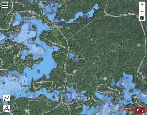 Denzer Lake depth contour Map - i-Boating App - Satellite