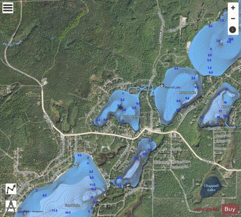 Little Island Lake depth contour Map - i-Boating App - Satellite