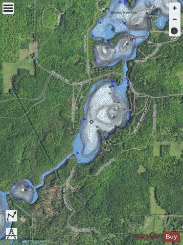 Second Fortune Lake depth contour Map - i-Boating App - Satellite