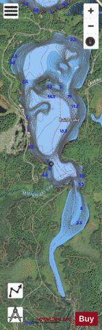Paint Lake depth contour Map - i-Boating App - Satellite