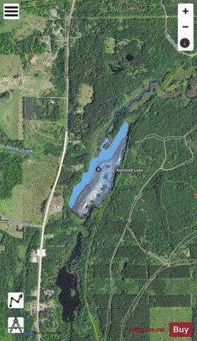 Railroad Lake depth contour Map - i-Boating App - Satellite