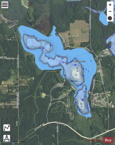 Portage Lake depth contour Map - i-Boating App - Satellite