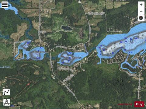 Olcott Lake depth contour Map - i-Boating App - Satellite