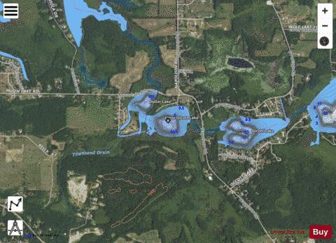 Little Olcott Lake depth contour Map - i-Boating App - Satellite