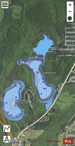 Sugarloaf Lake depth contour Map - i-Boating App - Satellite