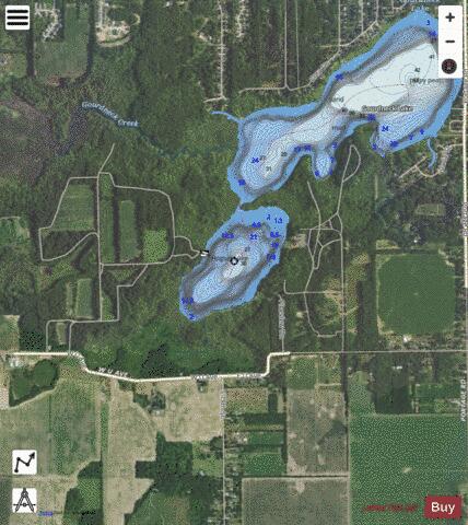 Hogset Lake depth contour Map - i-Boating App - Satellite