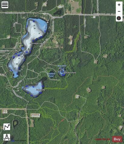 MacNeil Pond depth contour Map - i-Boating App - Satellite